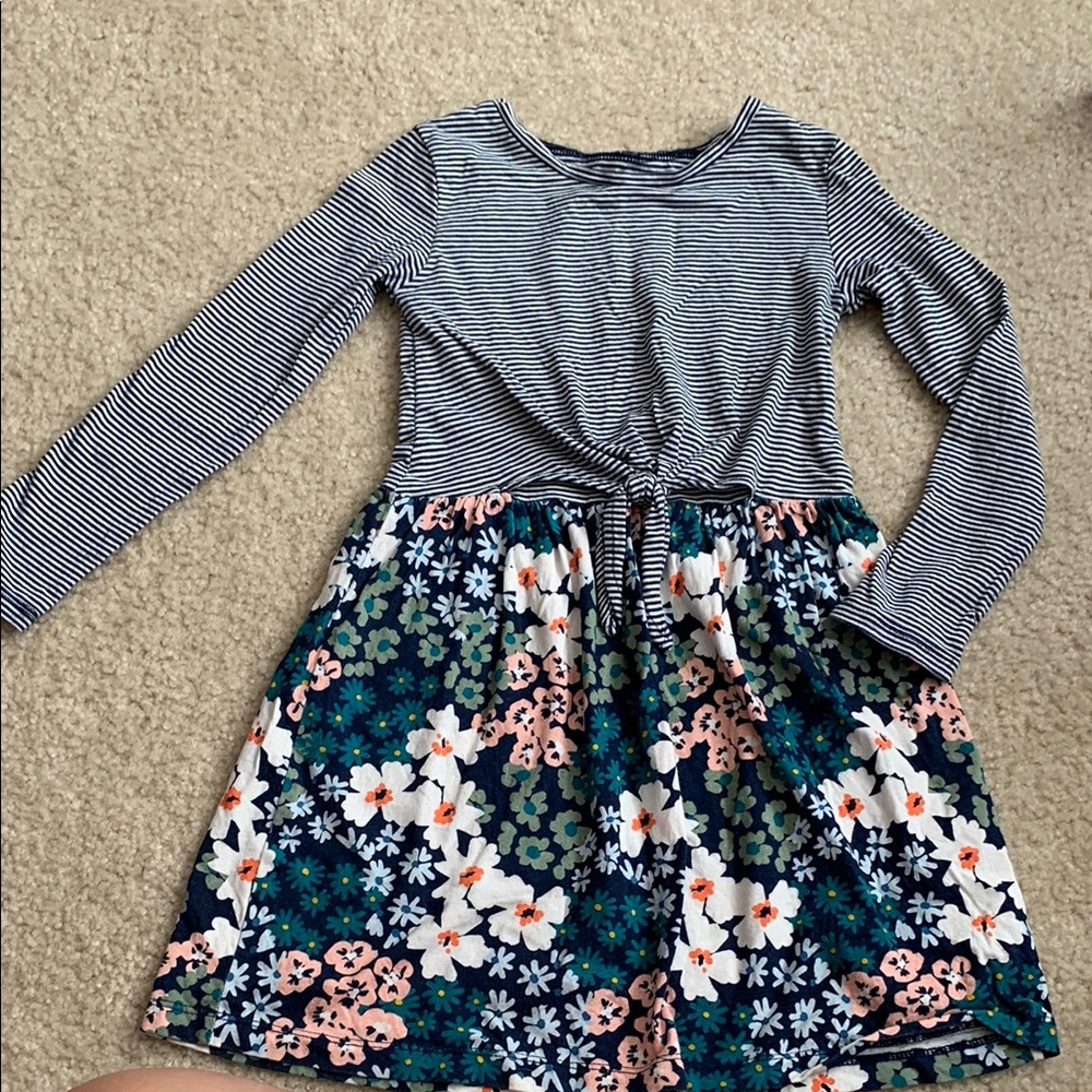 Carter's Navy Striped and Floral Dress
